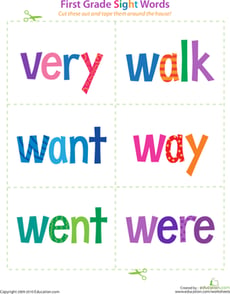 First Grade Sight Words: Very to Were