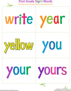 First Grade Sight Words: Write to Yours