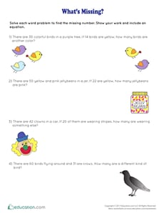 What's Missing? Word Problems