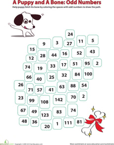 Identifying Odd Numbers: A Puppy and a Bone