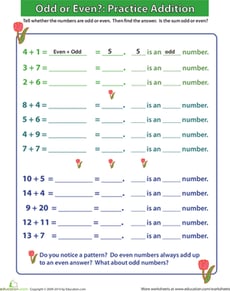 Odd or Even? Practicing Addition I