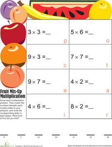 Mystery Fruit Multiplication 6