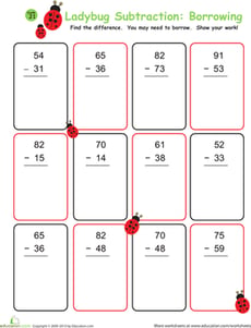 Ladybug Subtraction: Borrowing