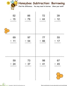 Subtraction with Borrowing: Honeybees!