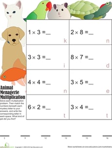 Mystery Multiplication Pets 5