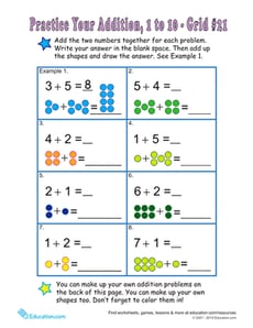 Count the Dots: Single-Digit Addition 21
