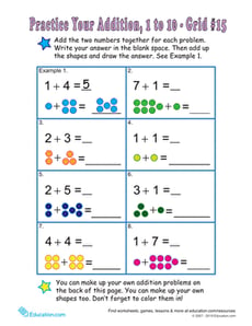Count the Dots: Single-Digit Addition 15