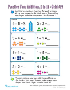 Count the Dots: Single-Digit Addition 17