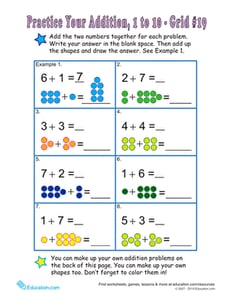Count the Dots: Single-Digit Addition 19