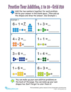 Count the Dots: Single-Digit Addition 20