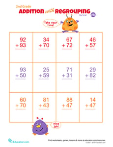 Double Digits! Practice Vertical Addition with Regrouping 8