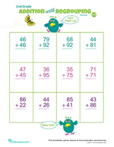 Double Digits! Practice Vertical Addition with Regrouping 12