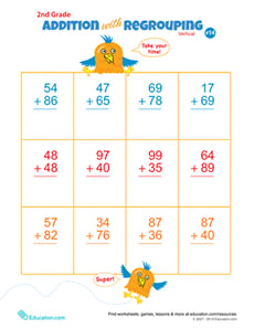 Double Digits! Practice Vertical Addition with Regrouping 14