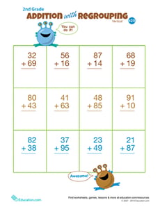 Double Digits! Practice Vertical Addition with Regrouping 20