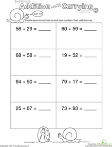 Color Me! Addition with Carrying 6