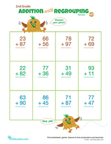 Double Digits! Practice Vertical Addition with Regrouping 29