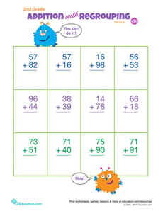 Double Digits! Practice Vertical Addition with Regrouping 30