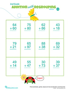 Vertical Double Digit Addition Practice