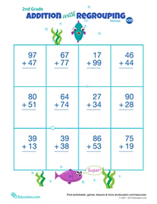 Double Digits! Practice Vertical Addition with Regrouping 50