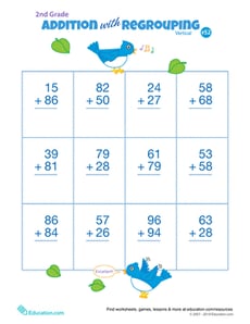 Double Digits! Practice Vertical Addition with Regrouping 52