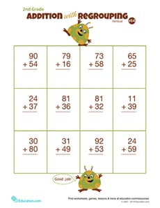 Double Digits! Practice Vertical Addition with Regrouping 54