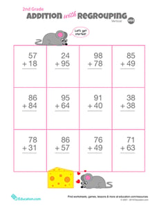 Double Digits! Practice Vertical Addition with Regrouping 44