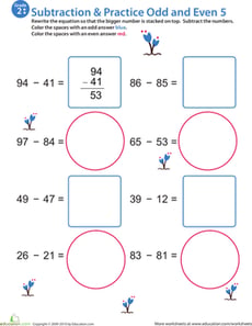 Math Mania: Practice Subtraction &amp; Odd/Even 5