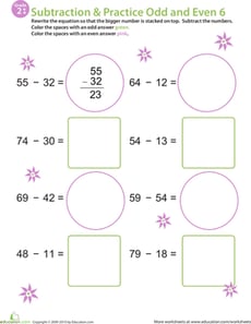 Math Mania: Practice Subtraction & Odd/Even 6
