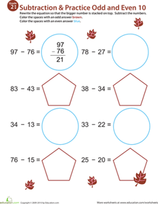 Math Mania: Practice Subtraction & Odd/Even 10