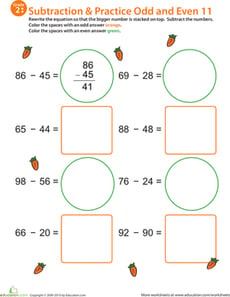 Math Mania: Practice Subtraction &amp; Odd/Even 11