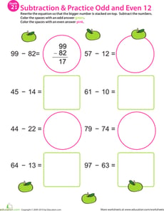 Math Mania: Practice Subtraction & Odd/Even 12