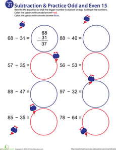 Math Mania: Practice Subtraction &amp; Odd/Even 15