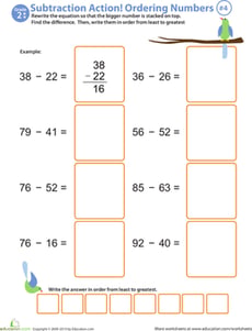 Subtraction Action! Ordering Numbers #4