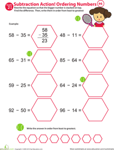 Subtraction Action! Ordering Numbers #6