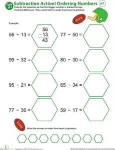 Subtraction Action! Ordering Numbers #7