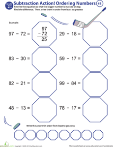 Subtraction Action! Ordering Numbers #8