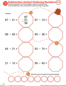 Subtraction Action! Ordering Numbers #10