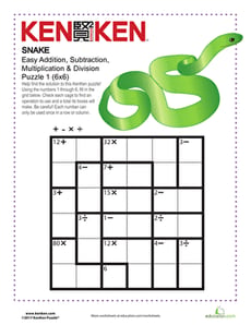 Snake KenKen® Puzzle