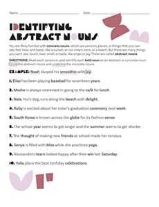 Identifying Abstract Nouns