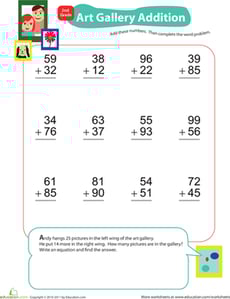 Adding Double-Digits at the Art Gallery