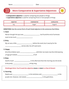 More Comparative & Superlative Adjectives