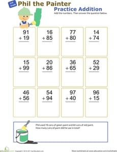 Practice Addition with Phil the Painter!