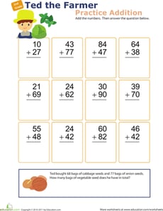 Practice Addition with Ted the Farmer!