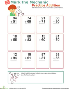 Practice Addition with Mark the Mechanic!