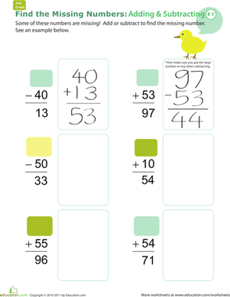 Find the Missing Numbers: Reverse Addition & Subtraction #1
