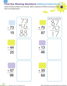 Find the Missing Numbers: Reverse Addition & Subtraction #2