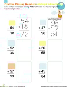 Find the Missing Numbers: Reverse Addition & Subtraction #6