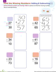 Find the Missing Numbers: Reverse Addition & Subtraction #8