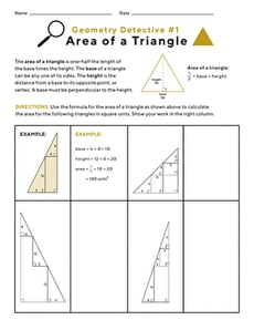 Geometry Detective: Area of a Triangle #1