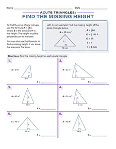 Acute Triangles: Find the Missing Height